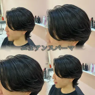 ミディアム パーマ メンズ 🫧透明感艶カラー/ 縮毛矯正/愛莉🫧のヘアスタイル