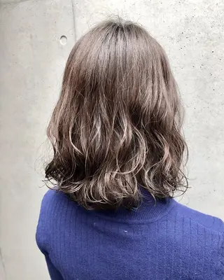 ミディアム パーマ ボブパーマコテ巻き風 パーマNo1深江秀平のヘアスタイル