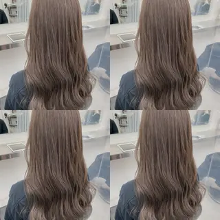 セミロング 透明感♡グレージュ ♡ミルクティー♡のヘアスタイル