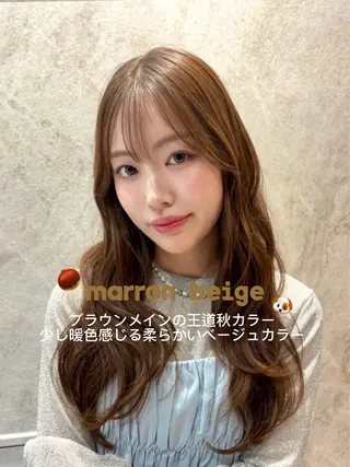 セミロング カラー 柔らかい縮毛矯正 Yu🫧銀座🩶のヘアスタイル