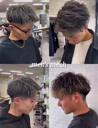 ショート カラー パーマ メンズ 高久 翔大のヘアスタイル