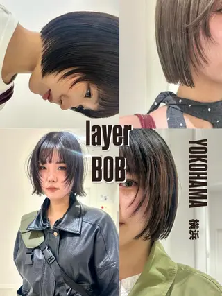 ショート カラー 👔ボブ﹨髪質改善 ストレート🩳ももかのヘアスタイル