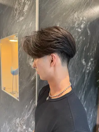 ミディアム パーマ メンズ 💈原宿指名No.1 センターパート💈のヘアスタイル