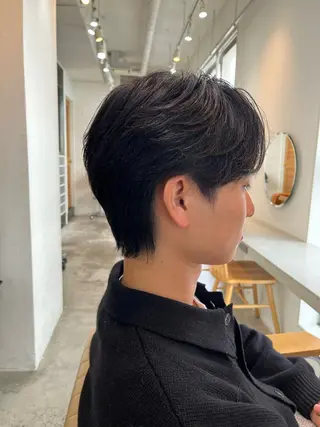 ショート メンズ センターパート職人 柏/メンズ/ ハルキのヘアスタイル
