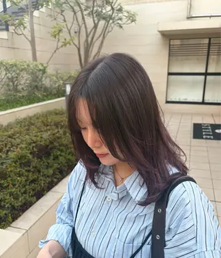 セミロング 🎀ноиокa🎀 レイヤー×暖色カラーのヘアスタイル
