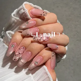 ネイル I-nailロング /ワンホン/キラキラのネイルデザイン