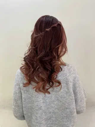 セミロング カラー ヘアアレンジ まつ毛パーマ/ ゆうかのマツエク・マツパデザイン