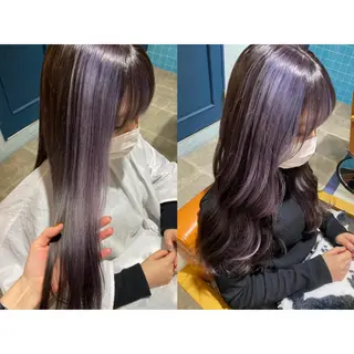 カラー 🩵盛れる顔周り/ 艶カラーemi🩵のヘアスタイル