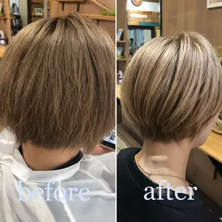 ショート パーマ 酸性縮毛矯正 美髪 特化サロン 八百村のヘアスタイル