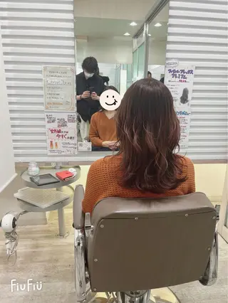 ミディアム 北千住/小顔レイヤー /顔まわり/西慶太朗のヘアスタイル