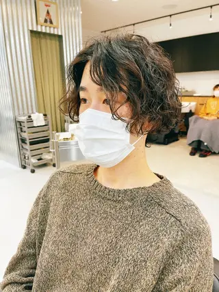 ショート パーマ メンズ メンズパーマ タカキリョウのヘアスタイル