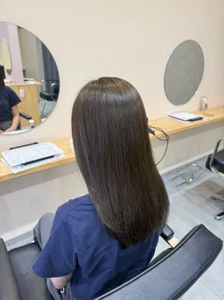 セミロング 透明感カラー🫧 🍒久留米美容室のヘアスタイル