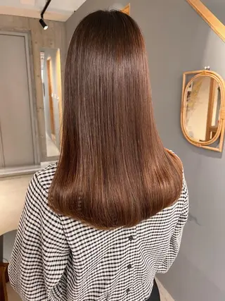 セミロング パーマ 名駅🦢大人艶カラー 🪽カミヤアカネのヘアスタイル