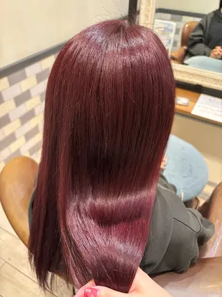 ロング カラー 古屋 澪 艶髪✨縮毛矯正のヘアスタイル
