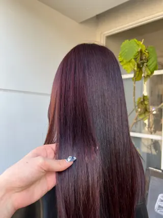 ロング ワタナベ モカ🦢ダブルカラーのヘアスタイル