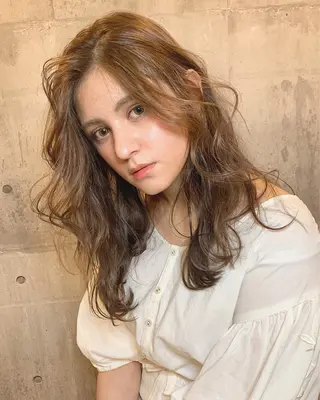 ロング カラー パーマ メンズ縮毛矯正 細谷碧海のヘアスタイル