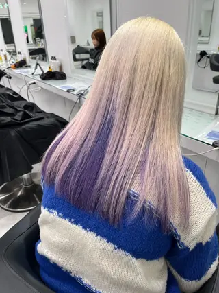 カラー ウルフカット×ハイ トーン職人🤍ゆうひのヘアスタイル