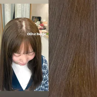 ロング オリーブベージュ/ボ ブレイヤーたまき🧡のヘアスタイル