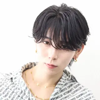 ショート カラー パーマ メンズ 🔥メンズ極🔥韓国 シャドウ/波巻き柿崎のヘアスタイル