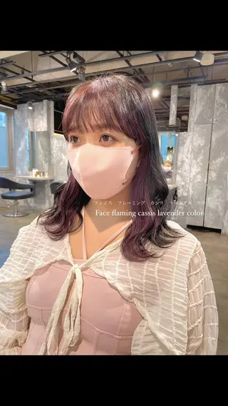 ミディアム カラー パーマ ヘアアレンジ メンズ キッズ ネイル マツエク・マツパ アイブロウ 透明感カラー・レイヤ ー🎀amika🎀のヘアスタイル