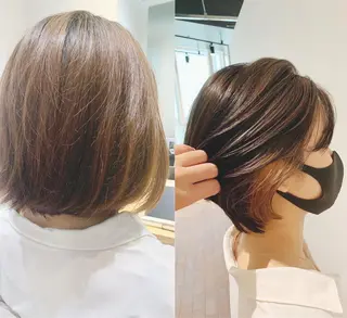 ショート カラー 透明感カラー ボブ/ 直感カラー診断のヘアスタイル