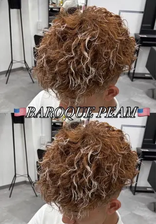 メンズ イオ/スペインカール /フェードのヘアスタイル