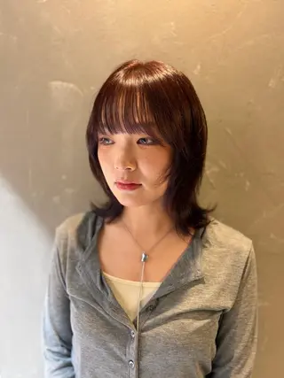 ミディアム 岡大前ハッシュカット ×髪質改善/松島大己のヘアスタイル