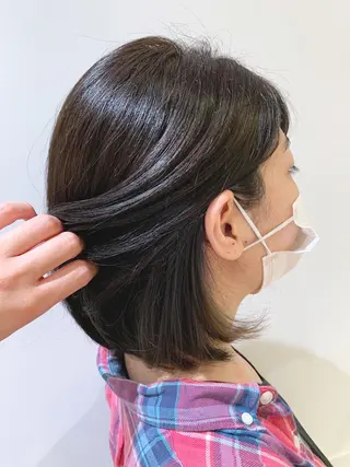 ショート カラー 透明感カラー ボブ/ 直感カラー診断のヘアスタイル