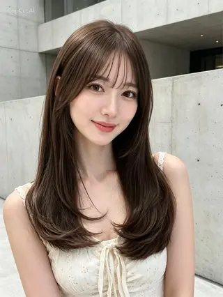 ロング 神戸/karina /レイヤー/顔まわりのヘアスタイル