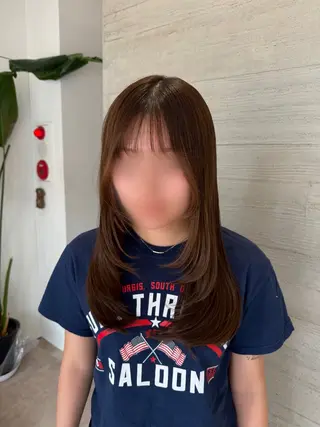 セミロング サキ🇰🇷 /立川 韓国/透明感/艶髪のヘアスタイル