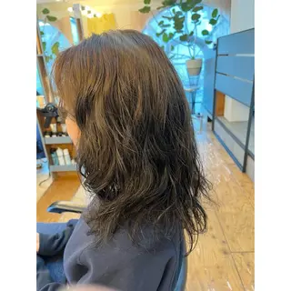 セミロング カラー パーマ Lagom なかだのヘアスタイル