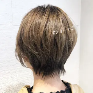 ショート カラー 似合わせ/レイヤー /ボブ/新谷のヘアスタイル