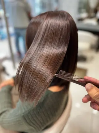 ミディアム 髪質改善・縮毛矯正 大石　郷のヘアスタイル