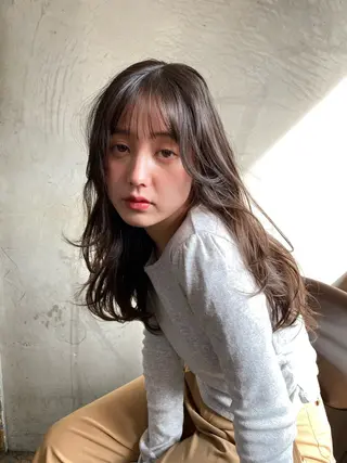 ロング カラー やました もえかのヘアスタイル