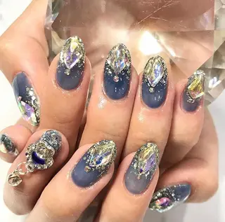 ネイル 渋谷／チップ長さ出し 👑アプレgel-xのネイルデザイン