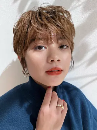 ショート カラー パーマ ヘアアレンジ ✨艶髪✨ 奈須晴香のヘアスタイル