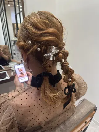 ミディアム ヘアアレンジ 💙美髪救世主💙 関華蓮のヘアスタイル