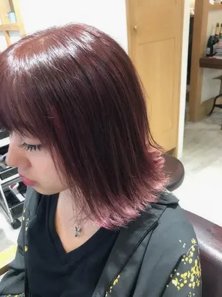 ミディアム カラー パーマ ヘアアレンジ 縮毛矯正/美髪 髪質改善/石田幸輔のヘアスタイル