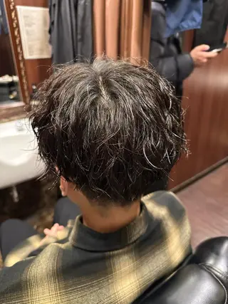 ショート パーマ メンズ 尾島 杏香のヘアスタイル