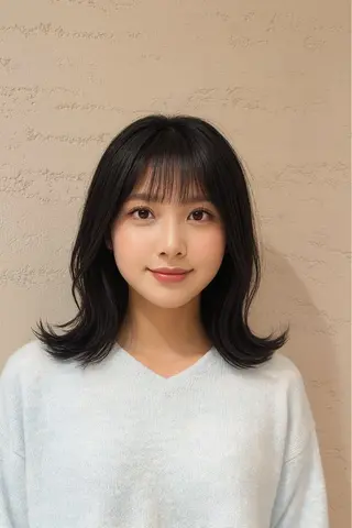 ミディアム 松田 響のヘアスタイル