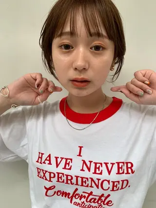 ミディアム パーマ カラー CEINE PATHのヘアスタイル