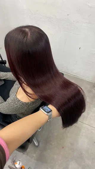 ロング カラー 酸性縮毛矯正 梅田茶屋町 Juriのヘアスタイル