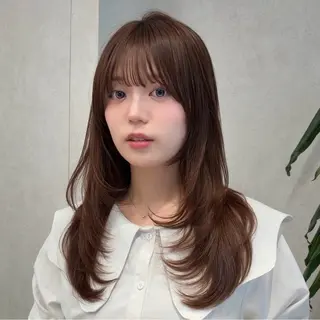 ミディアム 結べるレイヤーカット /カラー/あさかのヘアスタイル