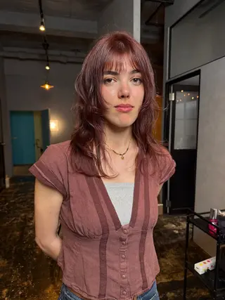 ミディアム カラー 透明感カラー/パーマ 🌀アオノのヘアスタイル