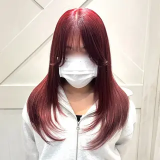 ロング カラー 横浜|韓国レイヤー| 暖色カラー|まなとのヘアスタイル