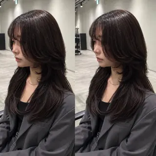 ロング 【くびれウルフ/ レイヤー】🖤ゆまののヘアスタイル