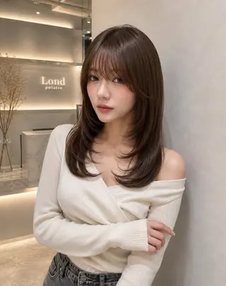 セミロング 🦋韓国風レイヤー/ 艶髪矯正🦋凛太郎のヘアスタイル