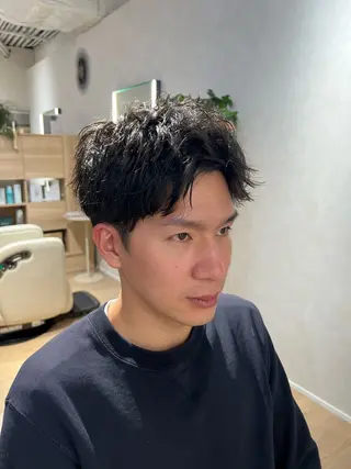 ショート パーマ メンズ 梅田茶屋町メンズ 専門美容師 山元一平のヘアスタイル
