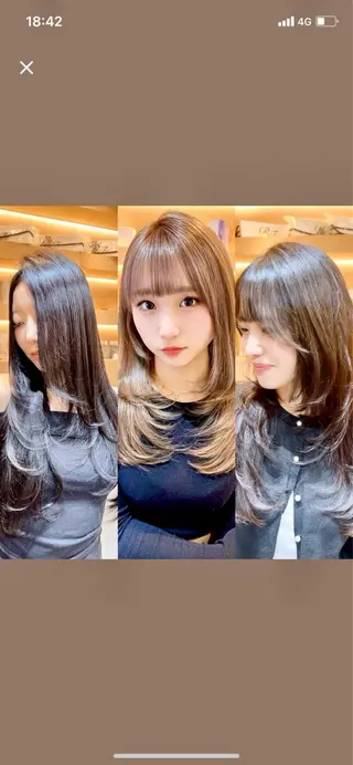 ミディアム カラー パーマ ✨美髪矯正×髪質改善 🍎カイト🍎渋谷のヘアスタイル