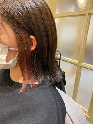 ミディアム カラー やまぐち あやみのヘアスタイル